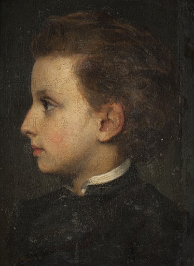 Boy in profile. Study, late 19th century. Creator: Edvard Perseus.