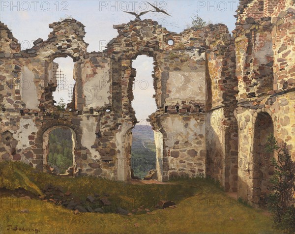 The Ruins of Brahehus near Jönköping, Sweden. Study, mid-19th century. Creator: Frederik Hansen Sodring.