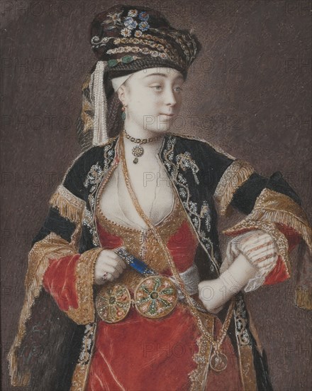 Unknown lady in Turkish costume, 18th century. Creator: Jean-Etienne Liotard.