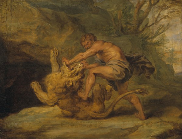 Samson and the Lion. Study, early-mid 17th century. Creator: Workshop of Peter Paul Rubens.