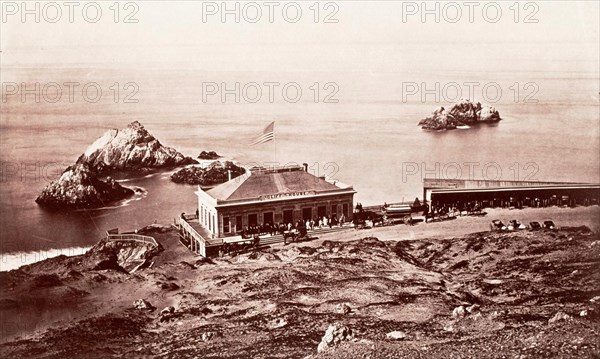Sea Lion Rock, the Cliff House, San Francisco, c.1868. Creator: Carleton Emmons Watkins.