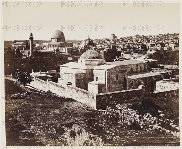 Eglis St. Anne, vue Generale De Jerusalem #255, Printed c.1870. Creator: Felix Bonfils.