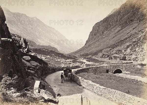 Llanberis, The Pass, From Above The Bridge, No. 2. (524), Printed 1860 circa. Creator: Francis Bedford.