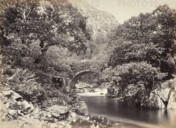 Beddgelert, Pont Aberglaslyn, From Below Bridge, No. 2. (517), Printed 1860 circa. Creator: Francis Bedford.