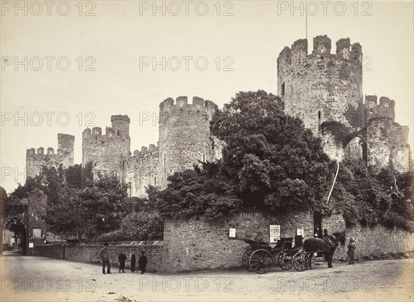 Conwy Castle, general view looking west (702), Printed 1860 circa. Creator: Francis Bedford.