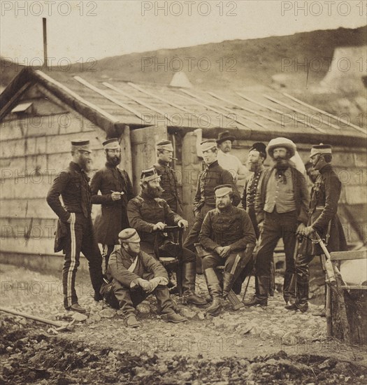 Officers of the 4th Light Dragoons, published 1856. Creator: Roger Fenton.