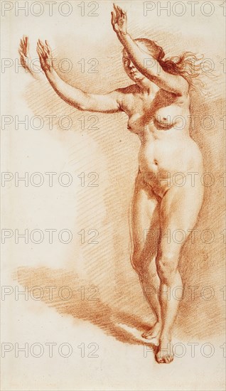 Standing Nude Woman with Upraised Arms, between circa 1665 and circa 1670. Creator: Adriaen van de Velde.