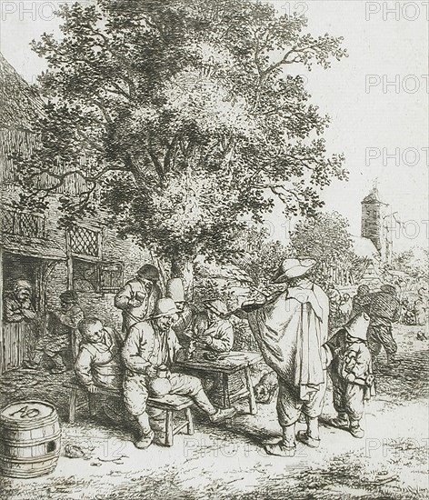 The Fiddler and the Hurdy-Gurdy Boy, c1660. Creator: Adriaen van Ostade.