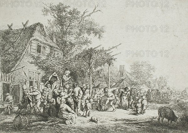 Village Festival Under the Trellis, between circa 1648 and circa 1652. Creator: Adriaen van Ostade.