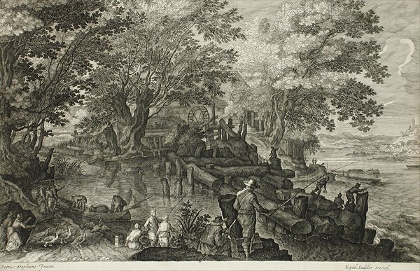 Landscape with a Fisherman, between circa 1610 and circa 1615. Creator: Aegidius Sadeler II.