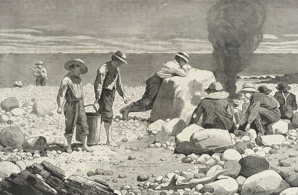 Seaside Sketches - A Clam-bake, 1873. Creator: Unknown.