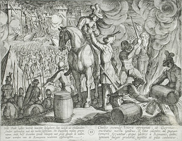 Attack on a Roman Fortress at Night, Publshed 1612. Creator: Antonio Tempesta.