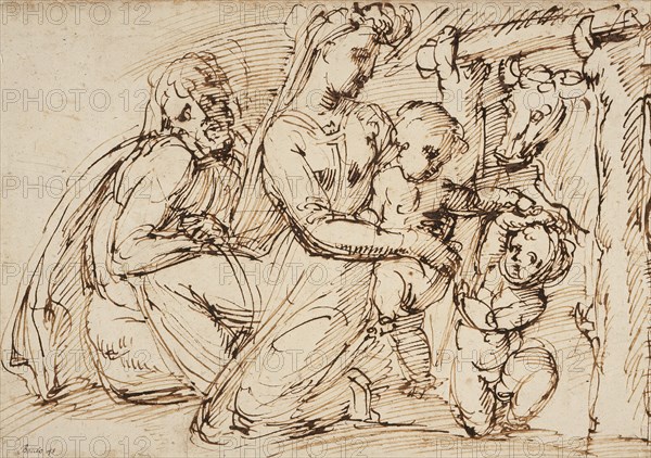 The Holy Family with Saint John the Baptist, c1550. Creator: Baccio Bandinelli.