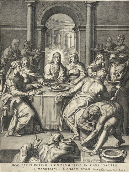 The Wedding at Cana, 1577. Creator: Cornelis Cort.