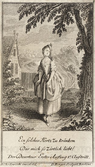 Plate 1 from The Deserter by Sedaine, 1775. Creator: Daniel Berger.