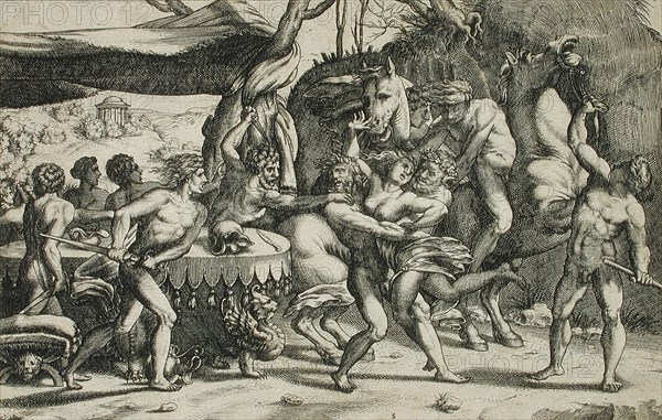 The Rape of Hippodamia (image 2 of 2), 1542. Creator: Enea Vico.