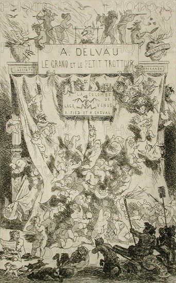 Le Grand et le petit trottoir, 1866. Creator: Félicien Rops.