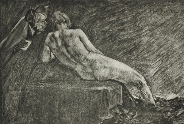 La Messagère du diable, between circa 1880 and circa 1885. Creator: Félicien Rops.