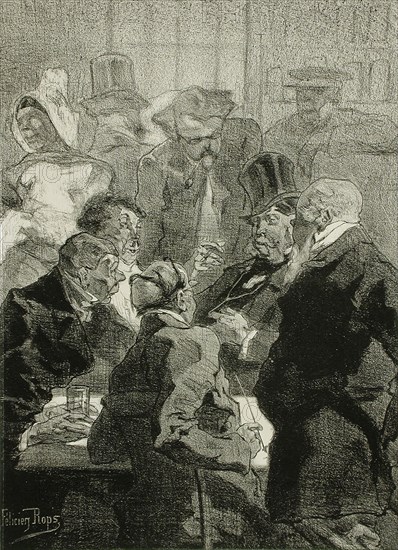 Les Derniers Flamands, 1857. Creator: Félicien Rops.