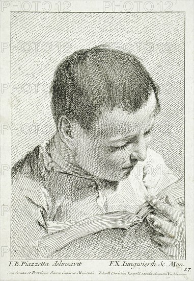 Boy Reading, 18th century. Creator: Franz Xaver Andreas Jungwierth.