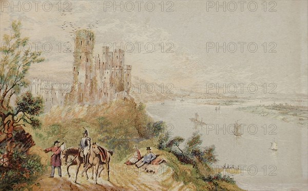 Stolzenfels on the Rhine, c1850. Creator: George Baxter.