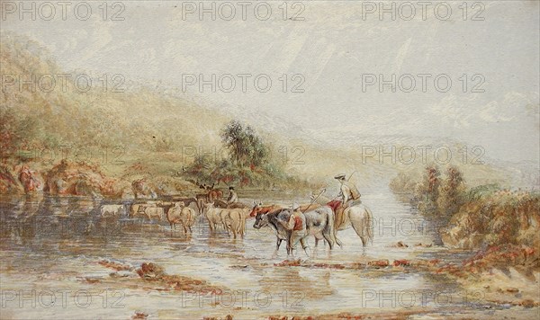 Welsh Drovers, Published c1850. Creator: George Baxter.