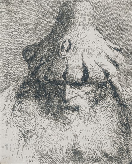Old Man with Conical Hat, c1757. Creator: Giovanni Domenico Tiepolo.