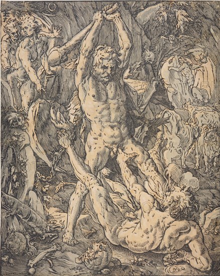 Hercules and Cacus, 1588. Creator: Hendrik Goltzius.