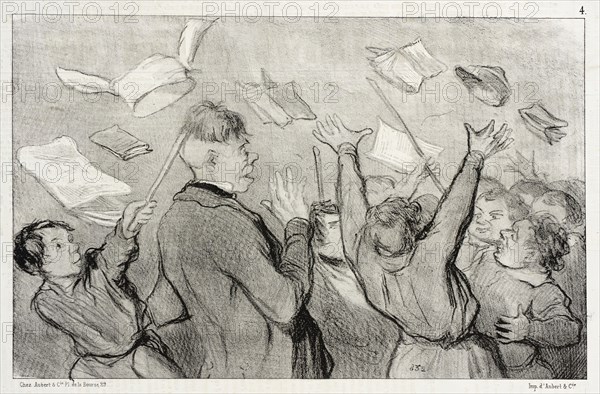 Une Émeute, 1845. Creator: Honore Daumier.