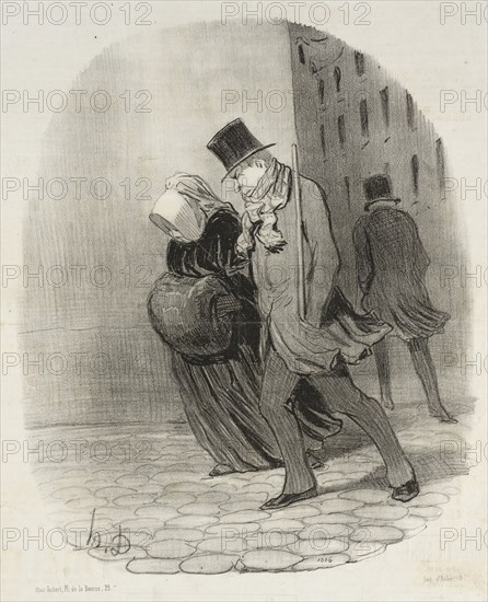 Huit degrés au-dessous de zéro, 1847. Creator: Honore Daumier.