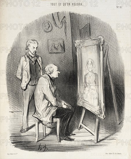 Oui c'est bien feu ma femme!...seulement je trouve que vous l'avez trop flattée!..., 1847. Creator: Honore Daumier.