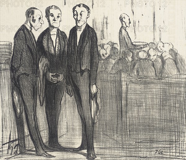 Les Garçons en habit noir, 1855. Creator: Honore Daumier.