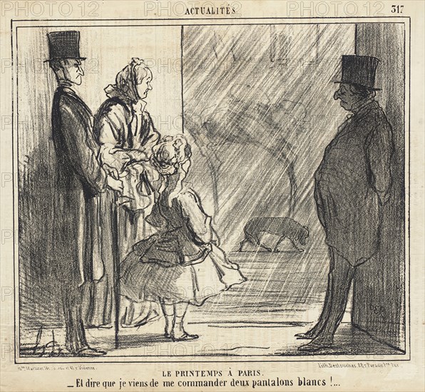 Le Printemps à Paris, 1856. Creator: Honore Daumier.