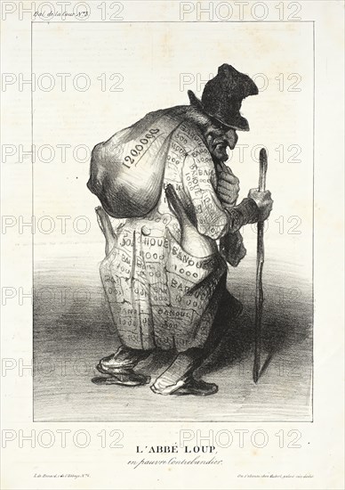 L'Abbé Loup en pauvre Contrebandier, 1833. Creator: Honore Daumier.