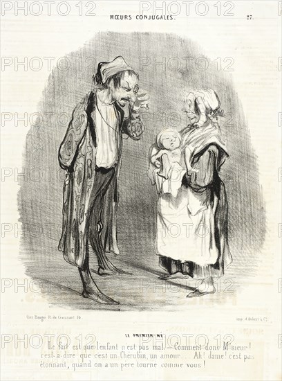 Le Premier Né, 1840. Creator: Honore Daumier.