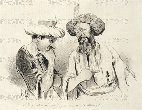Nourri dans le sérail, j'en connais les détours (Bajaset), 1841. Creator: Honore Daumier.