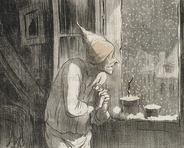 De la neige, de la vraie neige..., 1853. Creator: Honore Daumier.