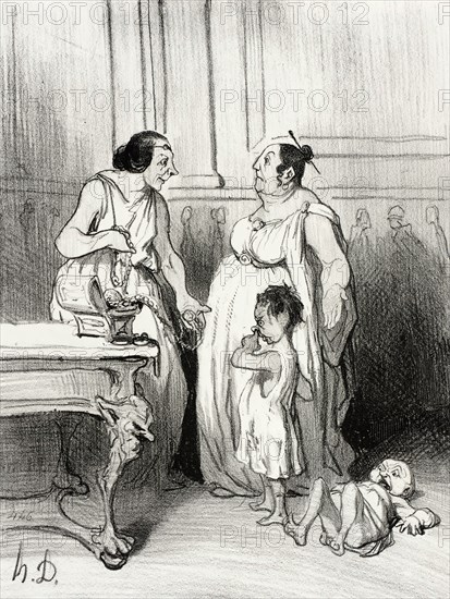 La Mère des Gracques, 1842. Creator: Honore Daumier.