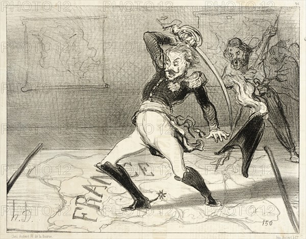 L'Empereur Nicolas travaillant dans son cabinet, 1850. Creator: Honore Daumier.