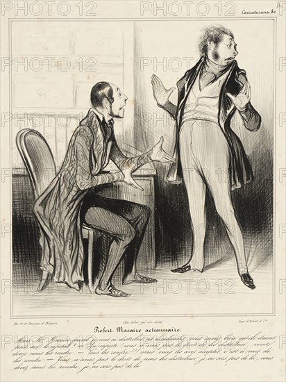 Robert Macaire actionnaire, 1838. Creator: Honore Daumier.