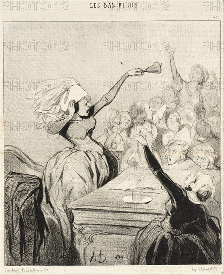 La Présidente criant à tue-tête: 'Mesdames!...', 1844.  Creator: Honore Daumier.