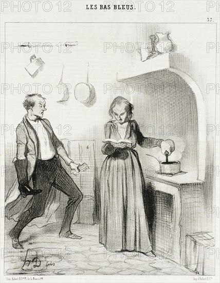 Allons bon!...la v'là qui...verse du cirage dans mon chocolat!..., 1844. Creator: Honore Daumier.