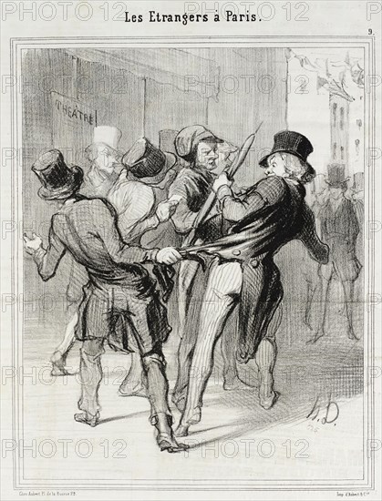 Ce qu'on appelle les séductions de Paris, 1844. Creator: Honore Daumier.