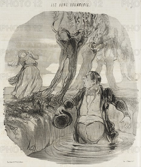 Tiens Dorothée...voilà ou m'a conduit..., 1846. Creator: Honore Daumier.