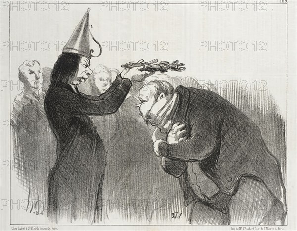 La Prochaine Distribution de Prix a l'Académie Française, 1851. Creator: Honore Daumier.