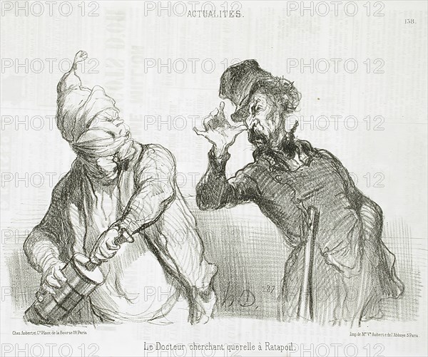 Le Docteur cherchant querelle à Ratapoil, 1851. Creator: Honore Daumier.