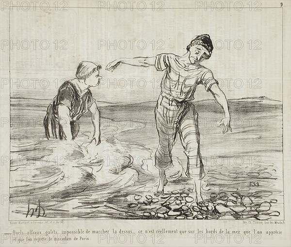 Quels affreux galets..., 1853. Creator: Honore Daumier.