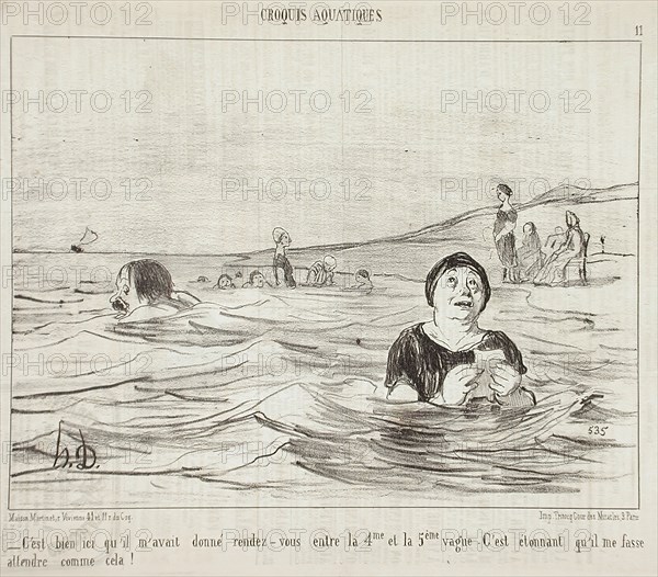 C'est bien ici qu'il m'avait..., 1853. Creator: Honore Daumier.