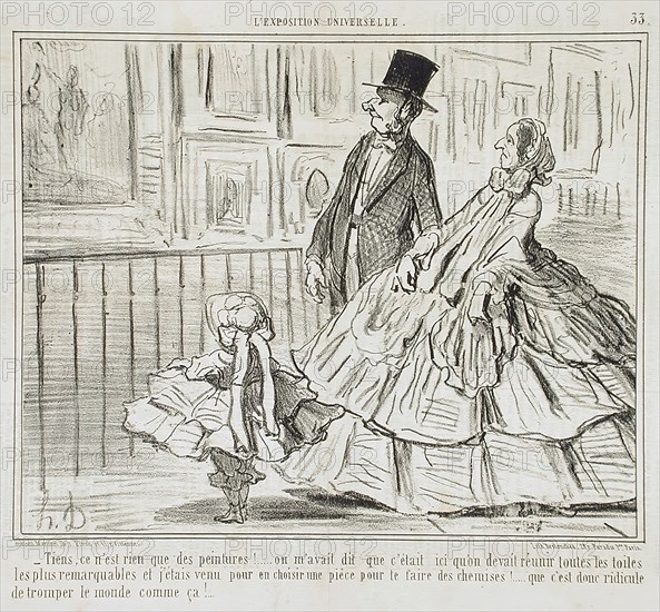 Tiens, ce n'est rien que des peintures!..., 1855. Creator: Honore Daumier.