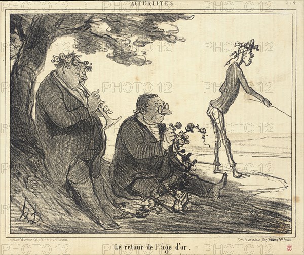 La Retour de l'âge d'or, 1856. Creator: Honore Daumier.